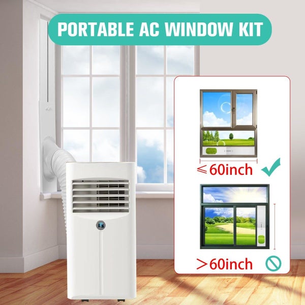 Portable AC Window Vent Kit 1.5m 5.9inch Exhaust Hose 150mm flat nozzle 1.3m of Carousel 1