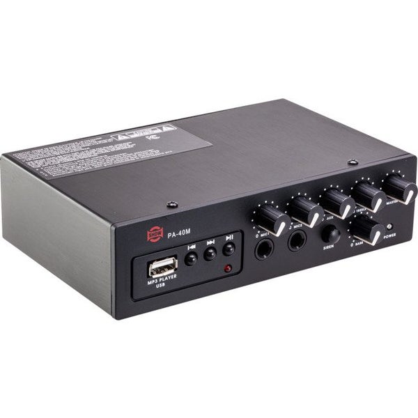 PA40M 40W Dc12v Class D Amplifier Mp3 Siren 2Xmic Aux In Show Carousel 1