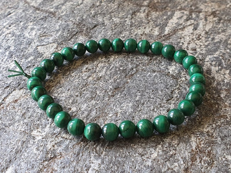 MALACHITE CRYSTAL BEADED BRACELET POSITIVE TRANSFORMATION & PROTECTION (NZ MADE) Carousel 2