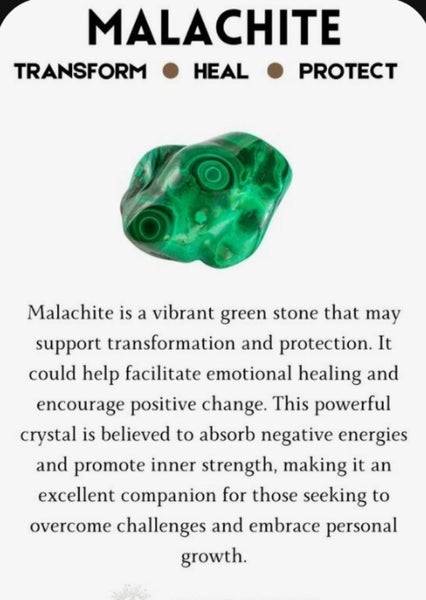 MALACHITE CRYSTAL BEADED BRACELET POSITIVE TRANSFORMATION & PROTECTION (NZ MADE) Carousel 6