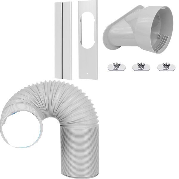 Portable AC Window Vent Kit 1.5m 5.1inch Exhaust Hose 130mm flat nozzle 1.3m of Carousel 1