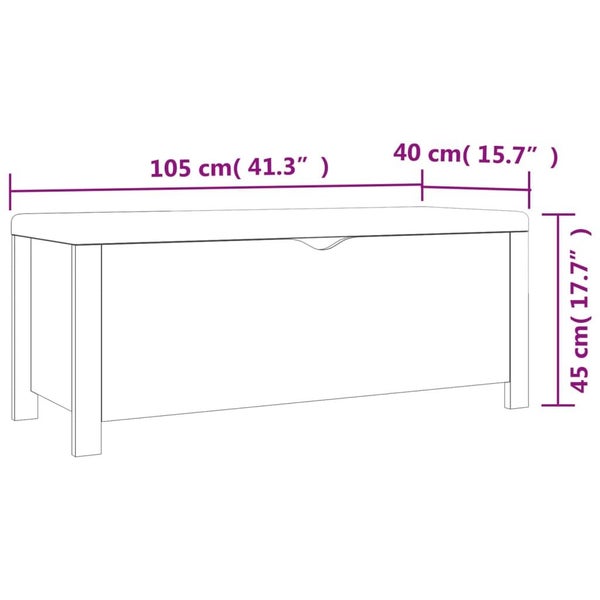Storage Box With Cushion White 105X40x45 Cm Blanket Boxes Carousel 2