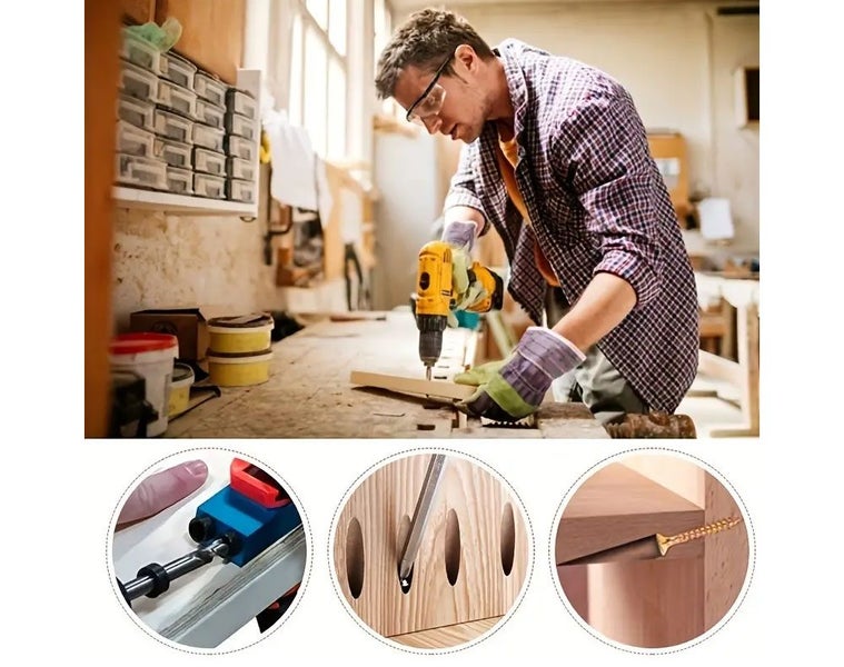 Pocket Hole Jig dowel Drill Joinery Kit Drive Adapter For Woodworking Angle Dril Carousel 2