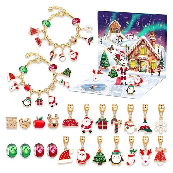 DIY 24 Days Christmas Countdown Calendar Bracelets Set Carousel 2