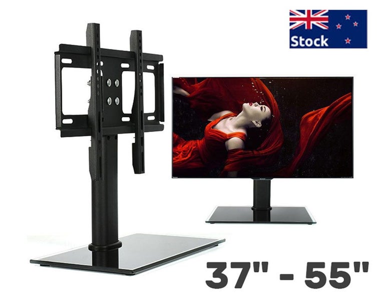 TV Stand Adjustable Glass Base TV Stand - Universal Fit (37" - 55") Carousel 1