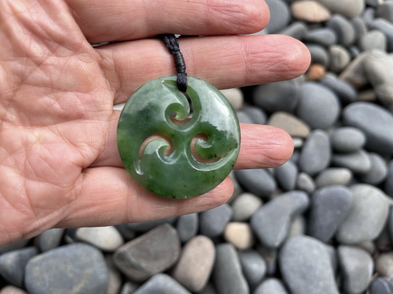 Greenstone Nephrite Jade Triple Koru #TCKORUCS Carousel 2