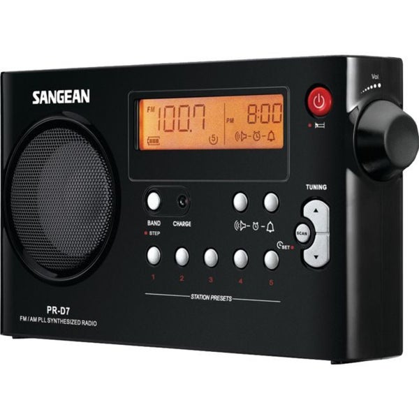 PRD7BK FM/ AM Digital Tuning Portable Rechargeable Receiver Black Carousel 1