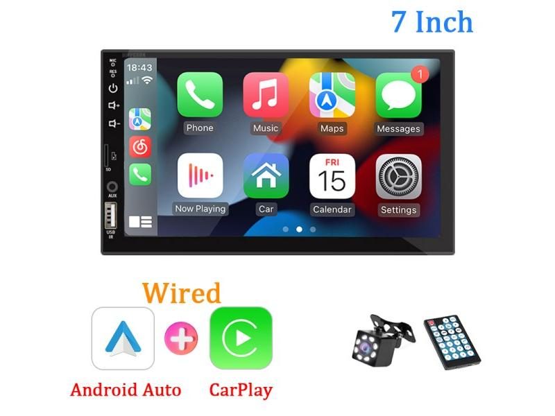 7“ Car Radio 1 Din Carplay Android Auto Multimedia Player HD Touch Screen FM Carousel 1