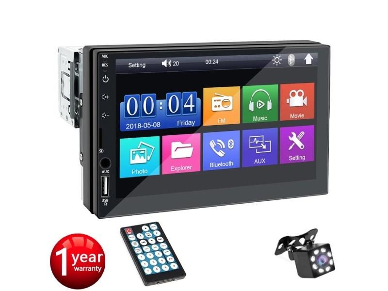 Car Radio 7 Inch 1 Din MP5 Multimedia Player Touch Screen FM ISO Power Aux Carousel 1