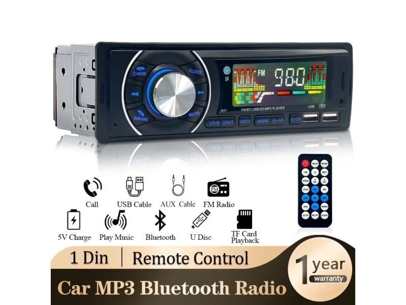 Car Audio Radio 1din Bluetooth Stereo MP3 Player FM Receiver 12V Support Phone Carousel 2