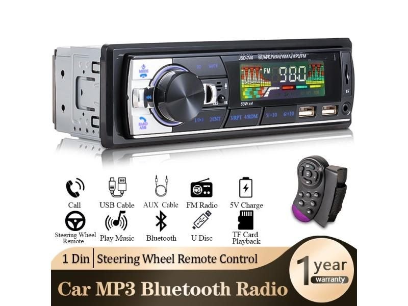 Car Radio 1din Bluetooth Audio Stereo MP3 Player FM Receiver 60Wx4 With Remote Carousel 2