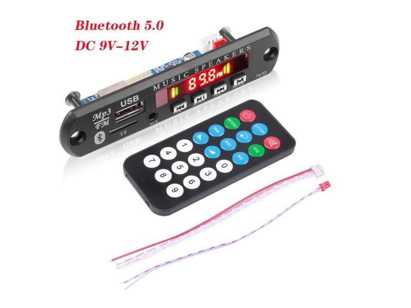 KEBIDU Bluetooth 5.0 MP3 Decoder Board DC 9V-12V FM Radio Module Wireless Car Carousel 1