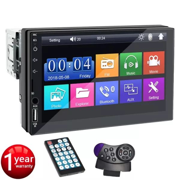Car Radio 1 Din MP5 Multimedia Player 7 Inch Touch Screen FM ISO Power Aux Carousel 1