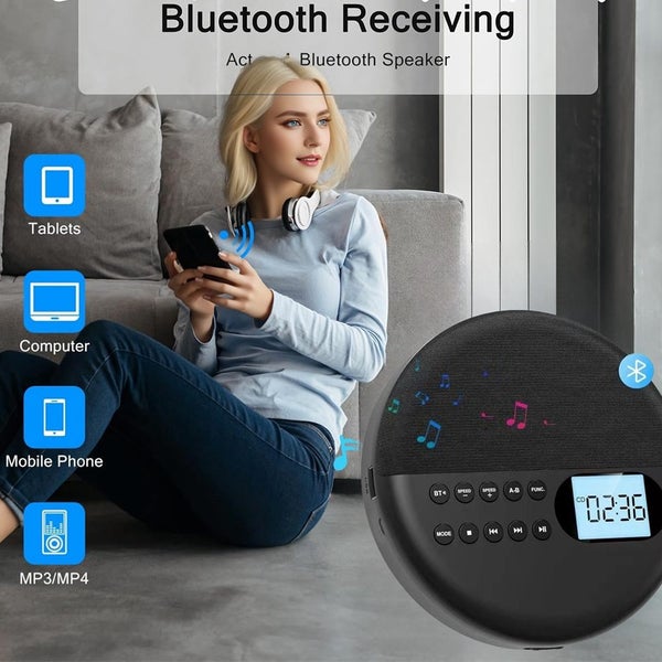 Multi Function Bluetooth CD Player,Dual Speaker Stereo Carousel 1