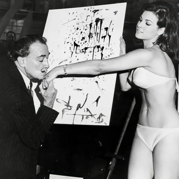 Salvador Dalí & Raquel Welch | B&W Vintage Wall Art | Framed Photo 1/12 Carousel 2