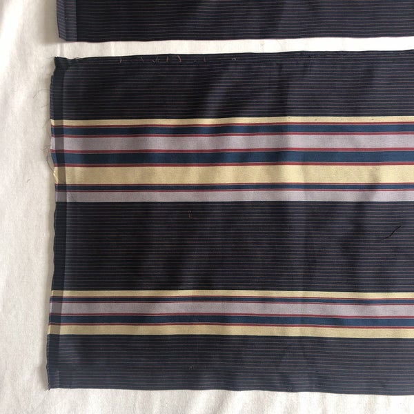 Vintage Stripe Japanese Kimono Silk Panels X6 Fabric Pieces Carousel 1