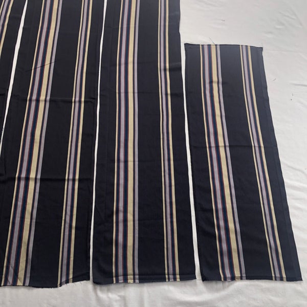 Vintage Stripe Japanese Kimono Silk Panels X6 Fabric Pieces Carousel 15