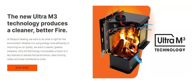 Masport Kaituna RURAL Fireplace Freestanding radiant wood fire on pedestal Carousel 5