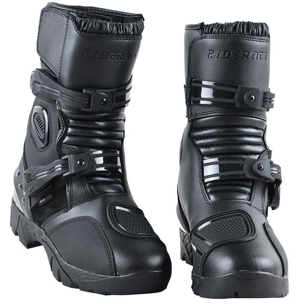 RIDERACT(R) Mens Motorcycle Boots Cruiser Activa Black Motorbike Boots Safety... Carousel 2
