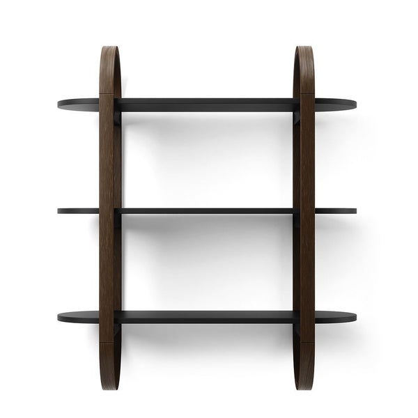 Umbra Bellwood Wall Shelf Black/Walnut Carousel 2
