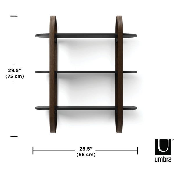 Umbra Bellwood Wall Shelf Black/Walnut Carousel 7