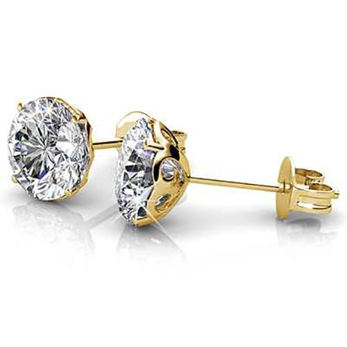 18K Gold Crystal Stud Earrings "Aimee" Carousel 1