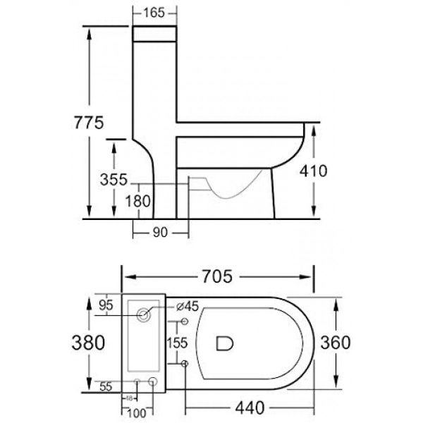 SALE 2 in 1 Toilet Basin Combo Combined Toilet and Sink - Lennox Bathroom Carousel 2