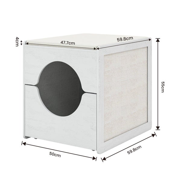 Zoomies Pull-Out Cat Litter Box Enclosure - White Carousel 5