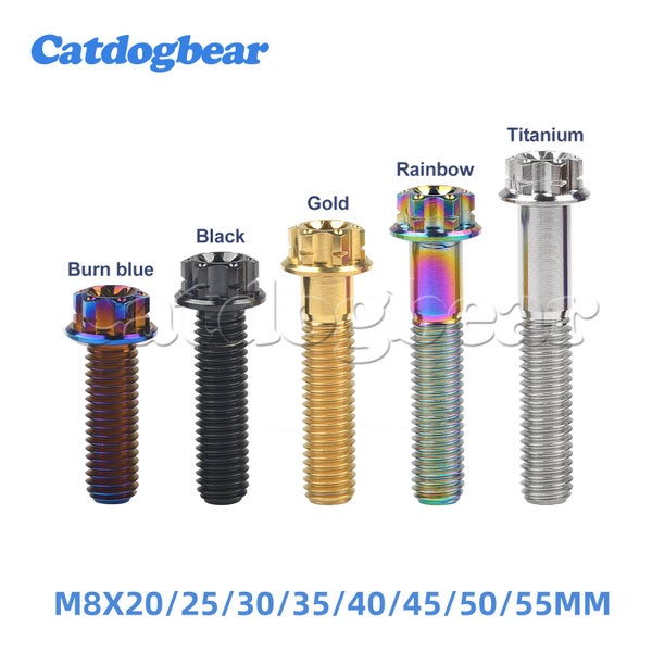 Catdogbear 4PCS Titanium Bolts M8X20 25 30 35 40 45 50 55mm Torx Flange For Carousel 2