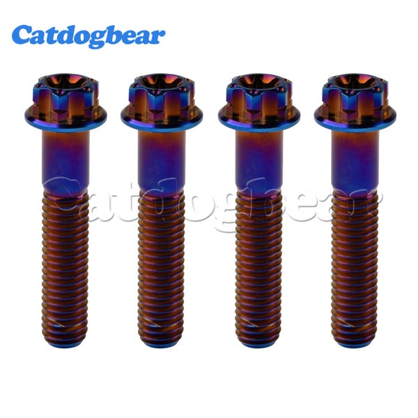 Catdogbear 4PCS Titanium Bolts M8X20 25 30 35 40 45 50 55mm Torx Flange For Carousel 1