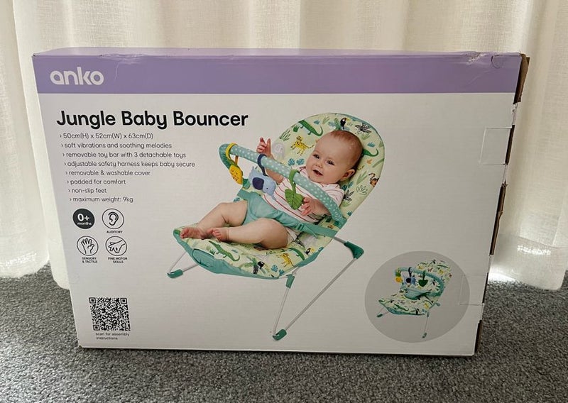 BABY BOUNCER VIBRATES & MELODIES JUNGLE THEME NEW WITH BOX Carousel 4