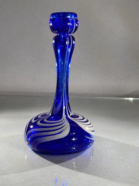 Vintage Handblown Art Glass Candle Holder Carousel 1