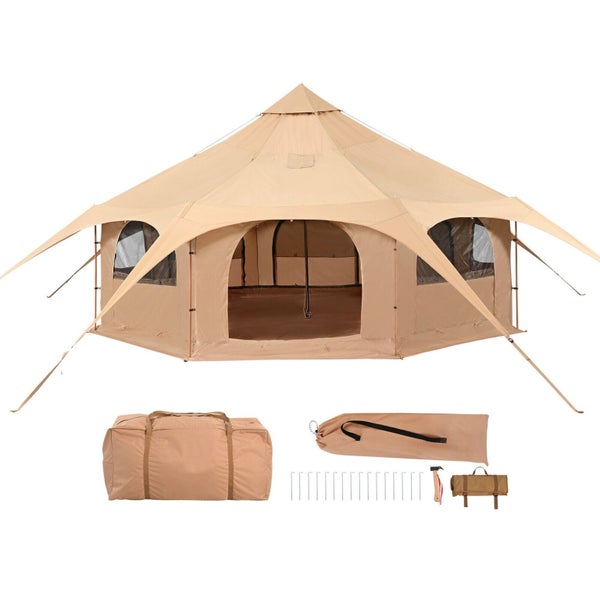 New Canvas Tent 4 Seasons 5 m/16.4 ft Bell Tent for Camping with Stove Jack Carousel 2