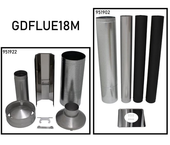 Nectre Masport Flue Kit for Akaroa Wood Fire 150mm x 4.2m Black Carousel 1