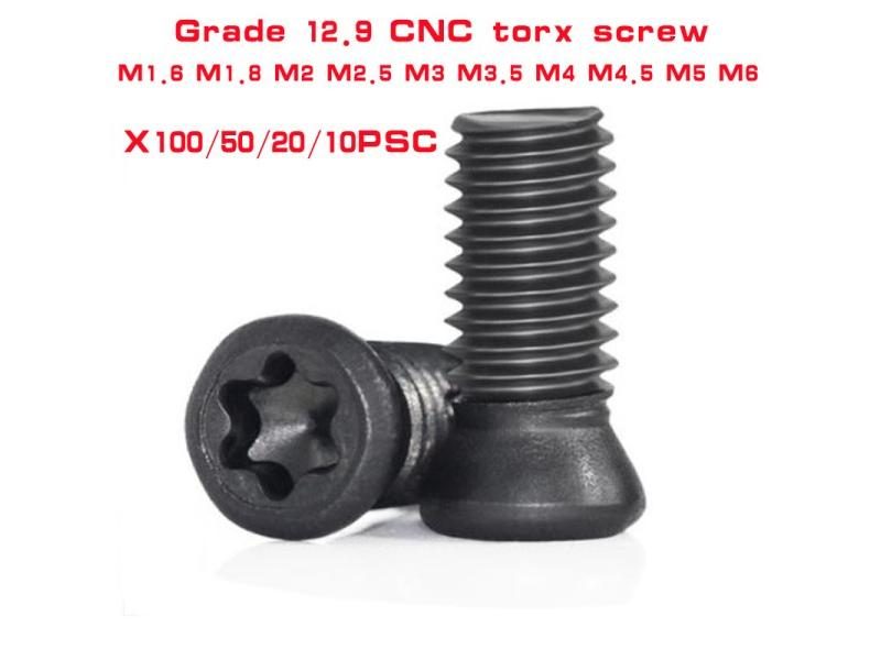 10/100PC Grade 12.9 CNC Insert Torx Screw M1.6 M1.8 M2 M2.5 M3 M3.5 M4 M4.5 M5 Carousel 1