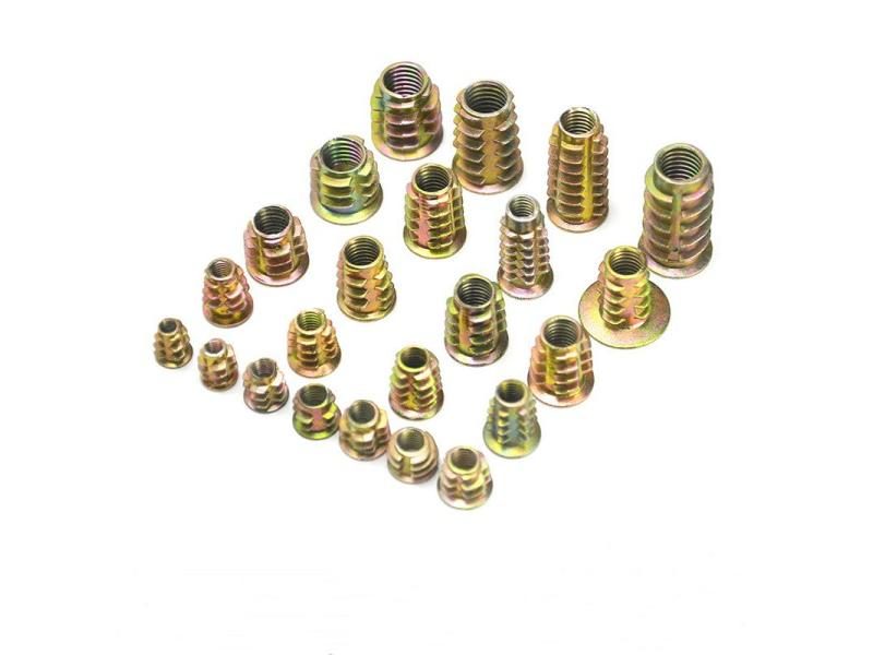 20Pcs Wood Insert Nuts M4 M10 Zinc Alloy Threaded Flanged Hex Drive Carousel 1