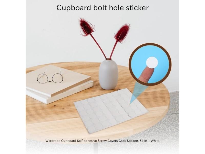 Wardrobe Cupboard Self Adhesive Screw Cover Caps 54 In 1 White Carousel 1