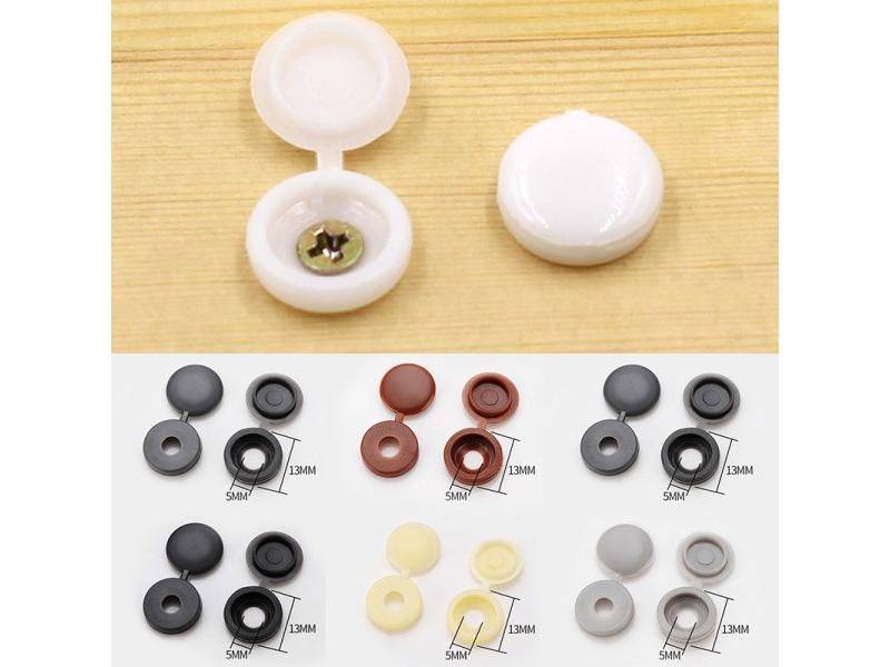 100Pcs Hinged Plastic Screw Cap Cover For Wood Furniture Carousel 2