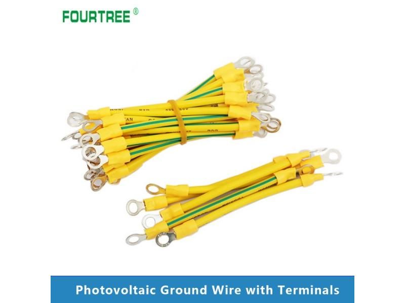 10Pcs BVR Solar Photovoltaic Ground Wire With Terminal 12 AWG Earth Wire Hole Carousel 1