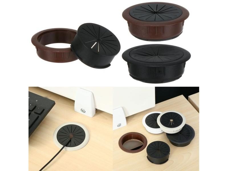 1PC Desk Table Cable Hole Cover 50 60MM Round Wire Tidy Grommet Carousel 2