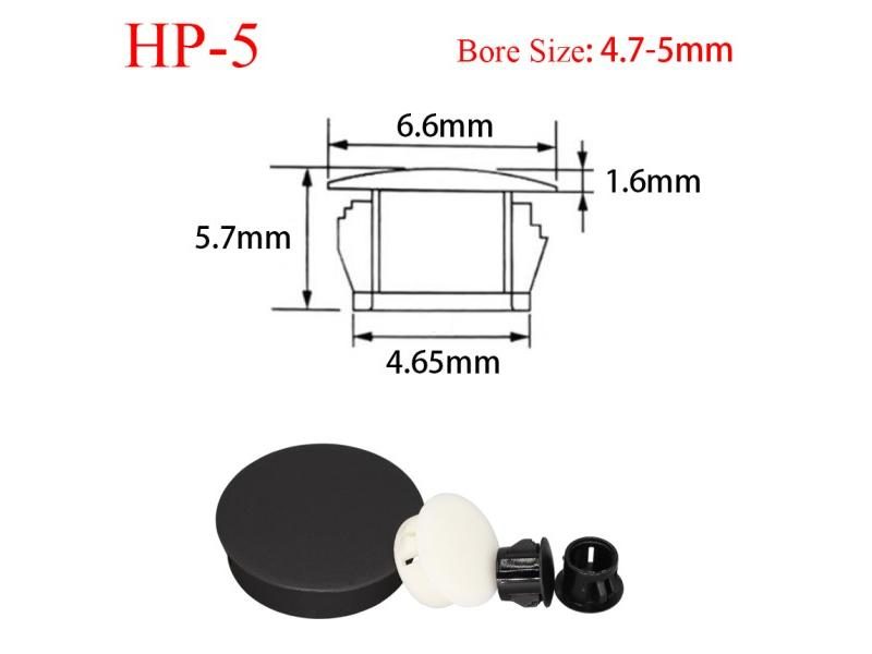 Bore Black White Nylon Plastic End Cap Grommet Snap-On Lock Cover Hole Panel Carousel 1