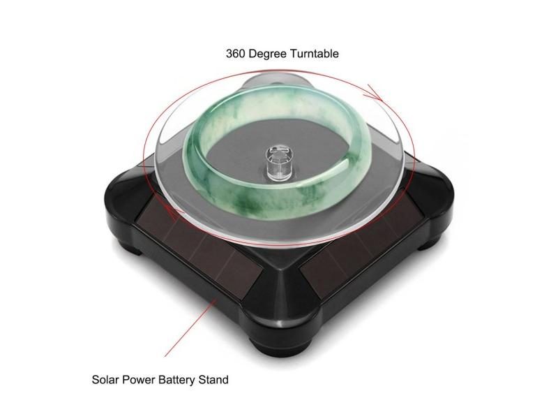 360 Degree Turntable Rotating Display Stand Power By Solar Power Or Battery Carousel 2