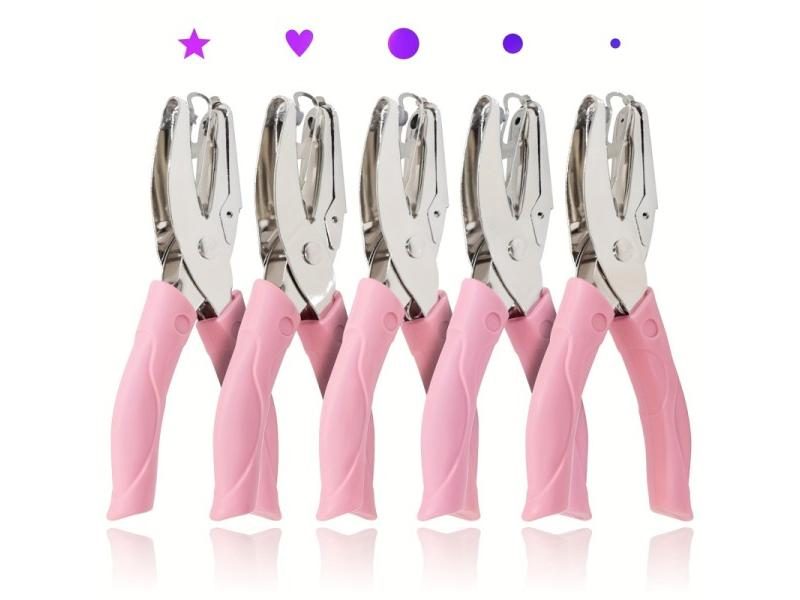 Single Hole Puncher For Scrapbooking - Heart Circle Shape Cutter Carousel 2