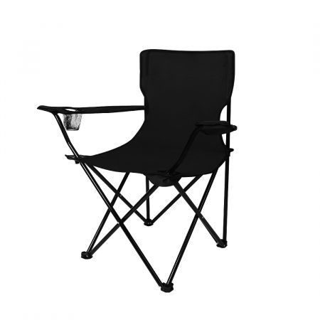 2Pcs Camping Chairs Folding Arm Black Carousel 2