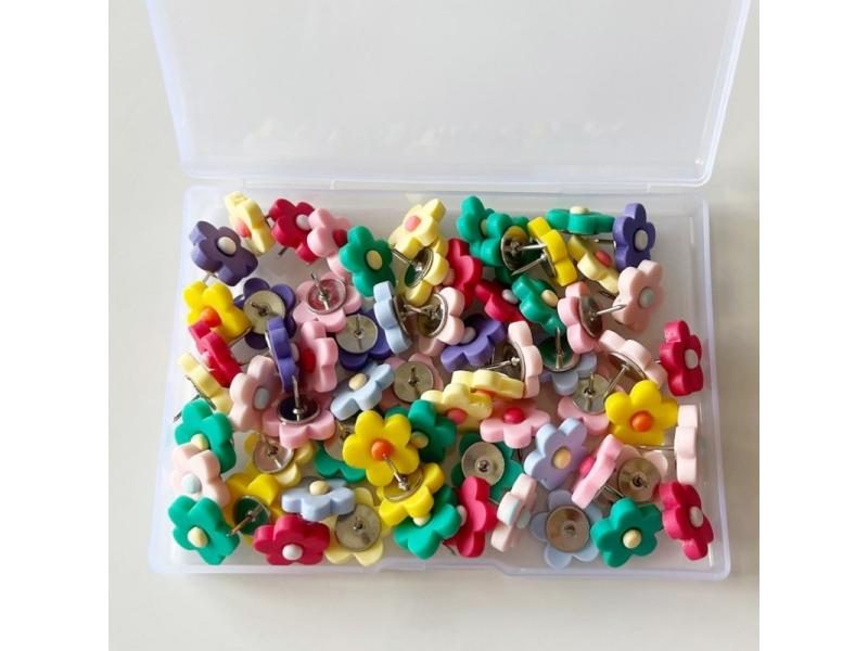 30/50pc Colorful Daisy Flower Drawing Pins Pushpin Thumbtack Cork Board Push Carousel 2