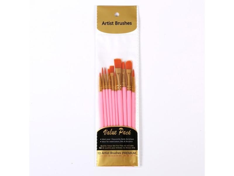 10 Pcs Full Set Nylon Hair Painting Brushes For Art Supplies Carousel 1