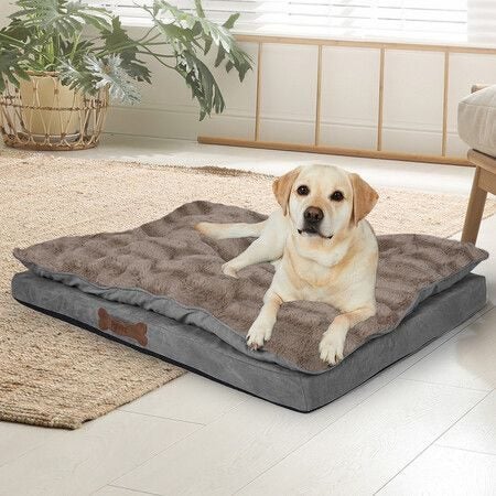 Dog Calming Bed Pet Cat Removable L Khaki Large Carousel 8