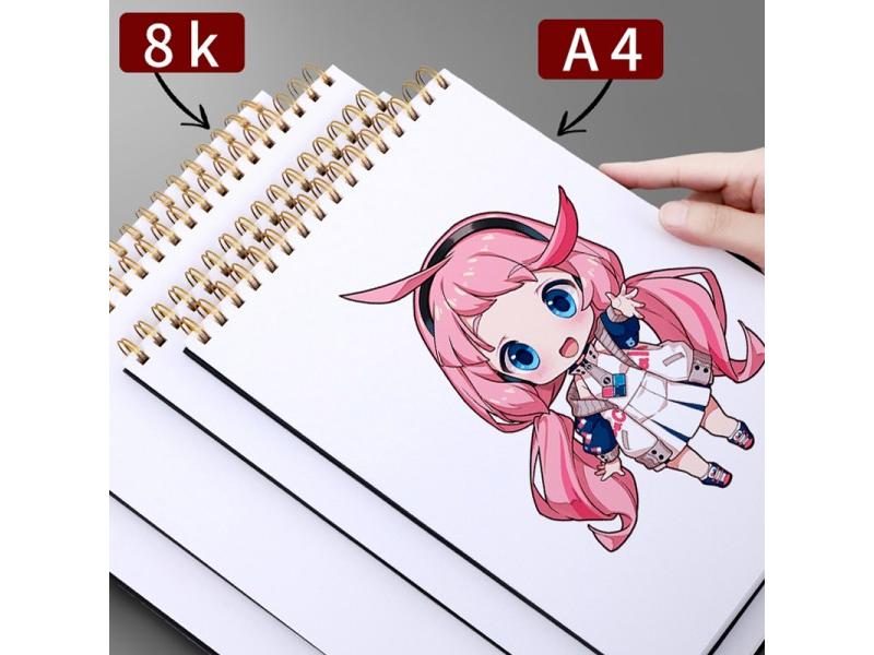 8K/A4 Thickened Sketchbook Student Art Painting Drawing Paper Sheets Marker Carousel 1