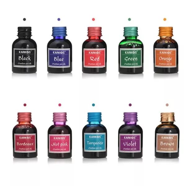1 PC 30ml 10 Colors Fountain Pen Refilling Liquid Inks Stationery School Carousel 2