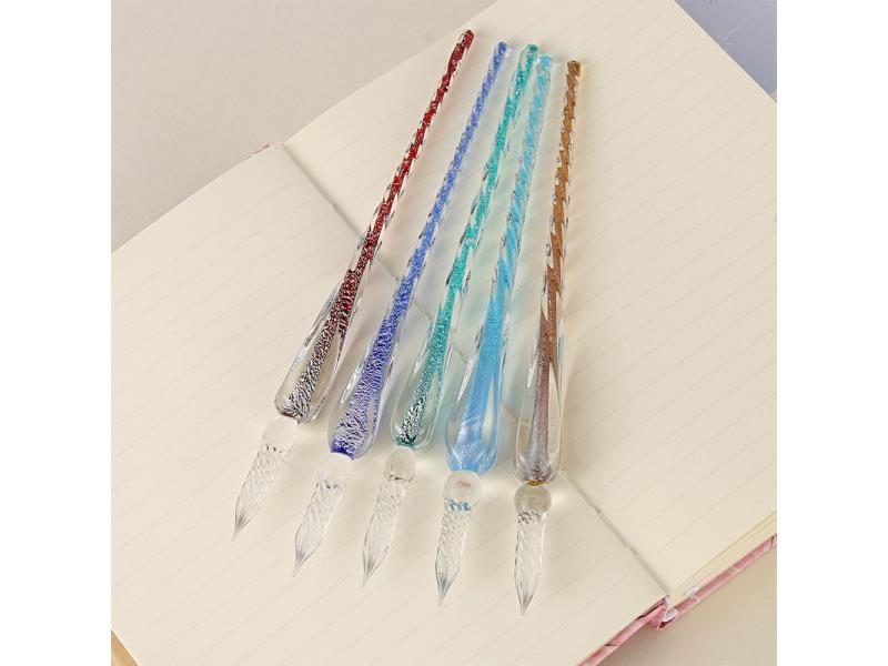 1 Handmade Glass Light Tube Pen 3D Glass Dip Pen Crystal Pen Holder Immersion Carousel 2